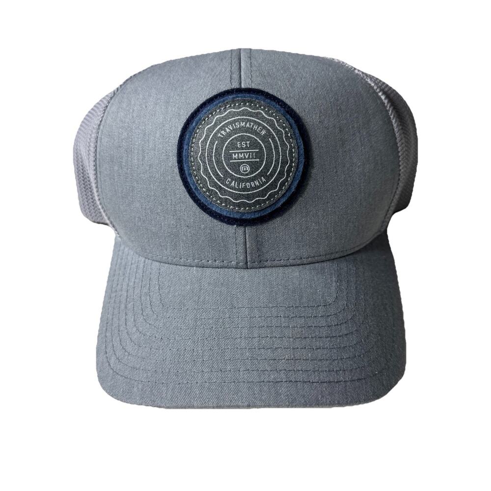 TravisMathew Flexfit 110 Gray Trucker Hat Snapback Golf Cap One Size